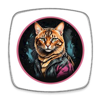 Bengalkatze - Viereckiger Kühlschrankmagnet - Weiß - Vorne