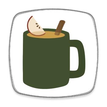Glühapfel Apfelwein Becher - Viereckiger Kühlschrankmagnet - Weiß - Vorne