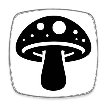Mushroom Icon - Square fridge magnet - white - Front