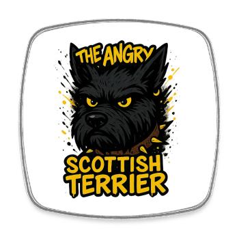 Le terrier écossais en colère - Magnet carré - blanc - Devant