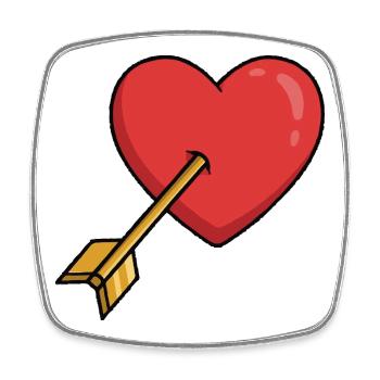 Heart Love Arrow - Square fridge magnet - white - Front
