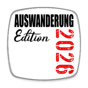 AUSWANDERUNG 2026 AUSWANDERN - Viereckiger Kühlschrankmagnet - Weiß - Vorne