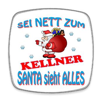 SANTA KELLNER - Viereckiger Kühlschrankmagnet - Weiß - Vorne