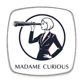 Madame Curious - Square fridge magnet - white - Front