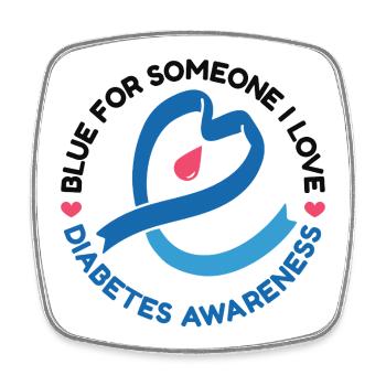 Blau für jemanden, den ich liebe - Diabetes - Viereckiger Kühlschrankmagnet - Weiß - Vorne