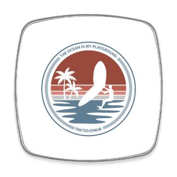 Ozean Wingfoil Motiv - Viereckiger Kühlschrankmagnet - Weiß - Vorne