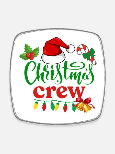 CHRISTMAS CREW - Square fridge magnet - white
