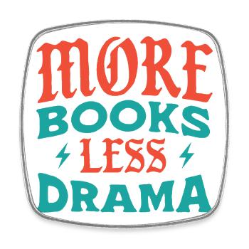 Plus de livres, moins de drame - Magnet carré - blanc - Devant