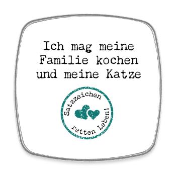 Ich mag meine Familie kochen – Deutsch Spruch - Viereckiger Kühlschrankmagnet - Weiß - Vorne