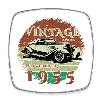 70th Birthday - Classic - Vintage since 11/1955 - Square fridge magnet - white - Front
