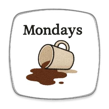 Kaffee zum Montag – typischer Wochenstart - Viereckiger Kühlschrankmagnet - Weiß - Vorne