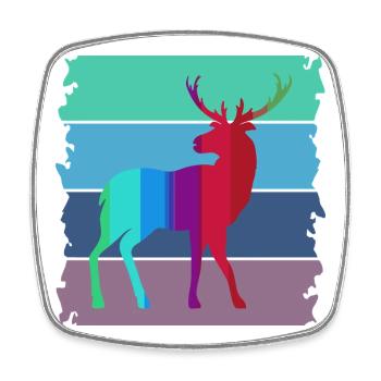 Hirsch - Square fridge magnet - white - Front