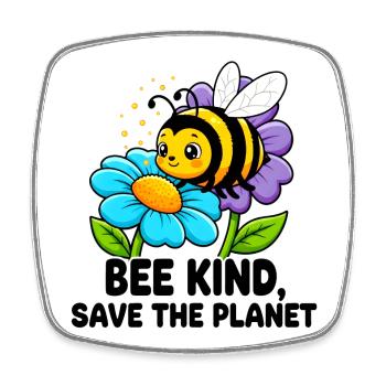 L’abeille sauve la planète - Magnet carré - blanc - Devant