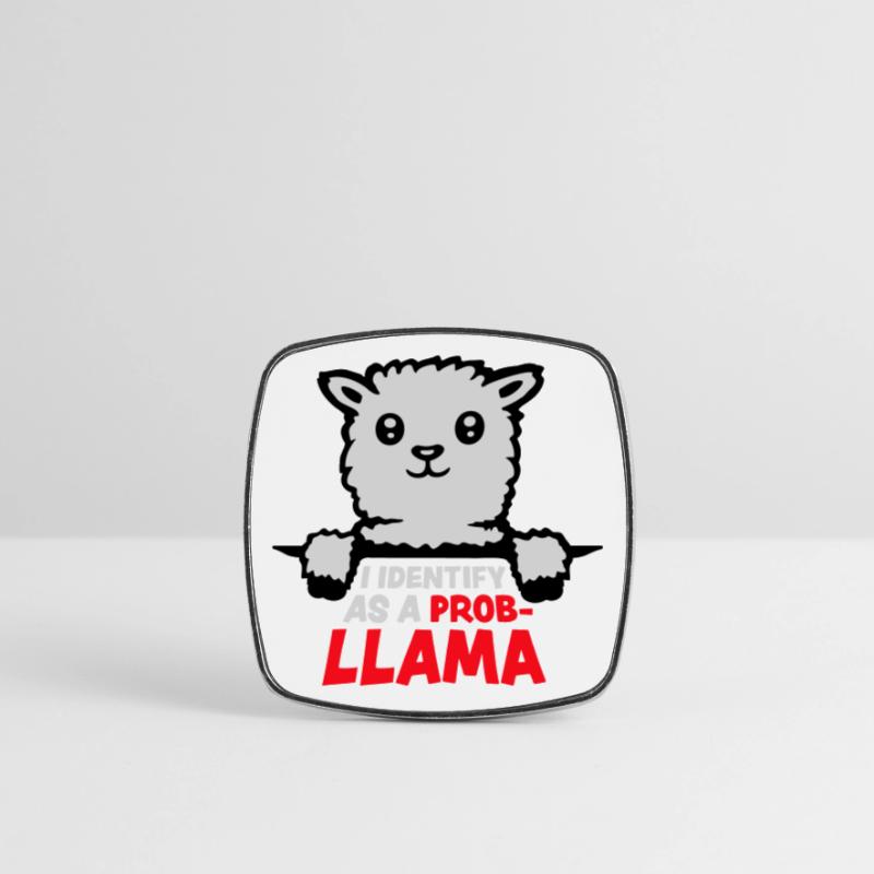 Je m’identifie comme un probllama Cool Lama Problem Spruch Magnet carré