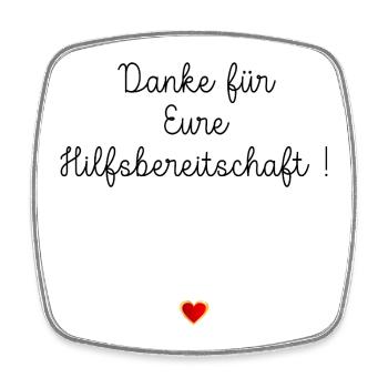 Heart, thank you, helpfulness - Square fridge magnet - white - Front
