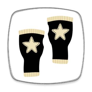 Star Fingerlose Handschuhe Design - Viereckiger Kühlschrankmagnet - Weiß - Vorne