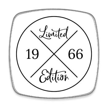 Limited edition 1966 - 60. Geburtstag Geschenk - Viereckiger Kühlschrankmagnet - Weiß - Vorne