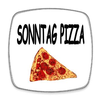 Pizza - Viereckiger Kühlschrankmagnet - Weiß - Vorne