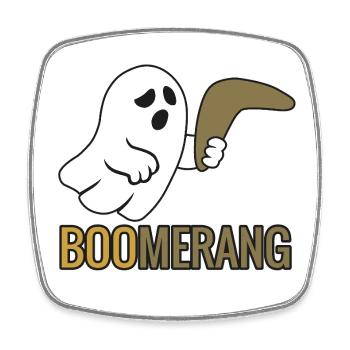 Boo-merang - Halloween 2025 - Viereckiger Kühlschrankmagnet - Weiß - Vorne