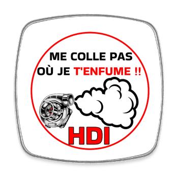 Me colle pas hdi - Magnet carré - blanc - Devant