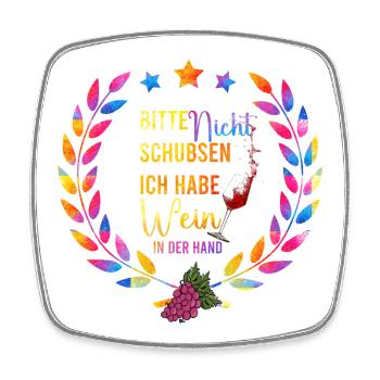 Colorful Wine Night Saying - Square fridge magnet - white - Front