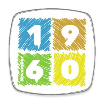 65. Geburtstag Farbige Patches since 11/1960 - Viereckiger Kühlschrankmagnet - Weiß - Vorne