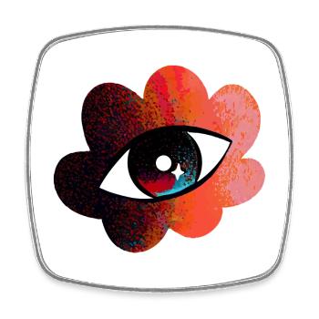 Eye in Sunset Cloud Bloom - Square fridge magnet - white - Front