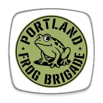 Portland Resistance Frog - USA Portland Protests - Viereckiger Kühlschrankmagnet - Weiß - Vorne