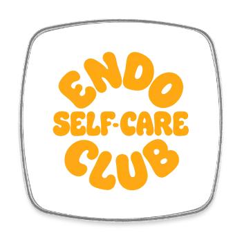 Endo Self-Care Club Endometriosis Awareness  - Square fridge magnet - white - Front