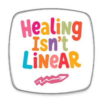 Heilung ist nicht linear Positives Shirt - Viereckiger Kühlschrankmagnet - Weiß - Vorne