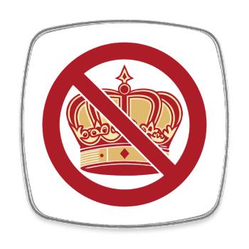 No Kings keine Könige mit König Krone - Viereckiger Kühlschrankmagnet - Weiß - Vorne