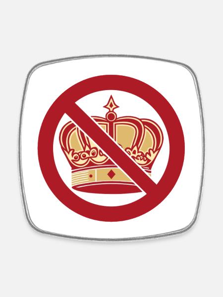 No Kings No Kings with King Crown - Square fridge magnet - white