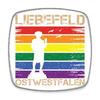 Liebefeld ❤ Leineweber PRIDE - Magnet carré - blanc - Devant