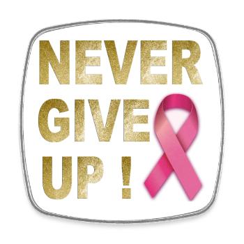 Niemals auf Pink Ribbon verzichten - Viereckiger Kühlschrankmagnet - Weiß - Vorne