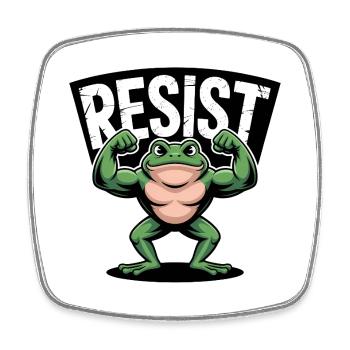 Portland Resistance Frog - T-Shirt de protestation États-Unis - Magnet carré - blanc - Devant