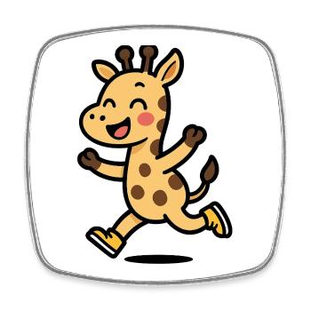 Girafe heureuse - Magnet carré - blanc - Devant