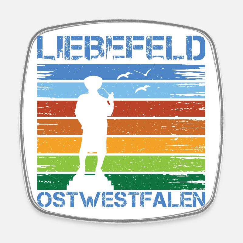 Liebefeld ❤ Leineweber - Viereckiger Kühlschrankmagnet - Weiß