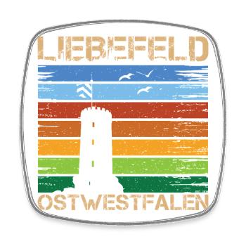Liebefeld ❤ Sparrenburg - Viereckiger Kühlschrankmagnet - Weiß - Vorne