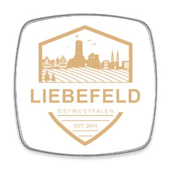 Liebefeld ❤ Stadt-Wappen - Viereckiger Kühlschrankmagnet - Weiß - Vorne