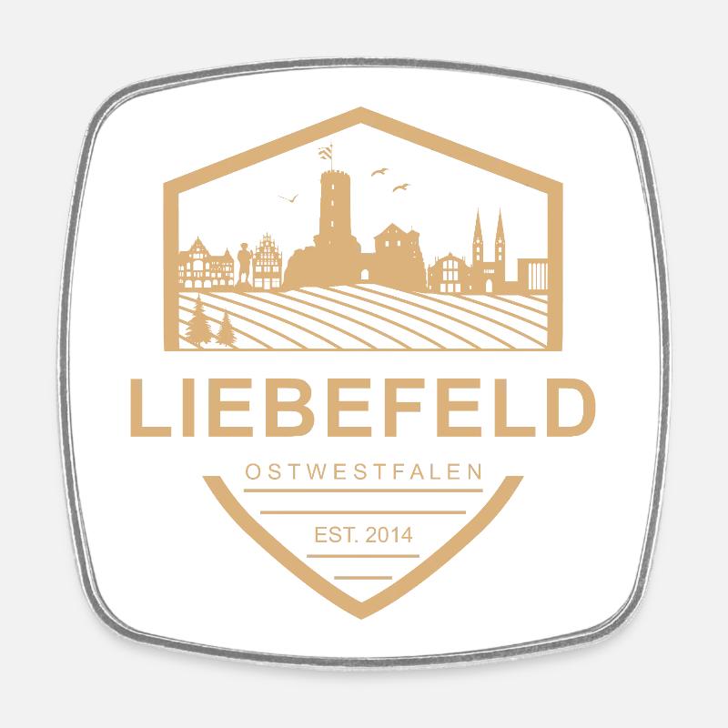 Liebefeld ❤ Stadt-Wappen - Viereckiger Kühlschrankmagnet - Weiß