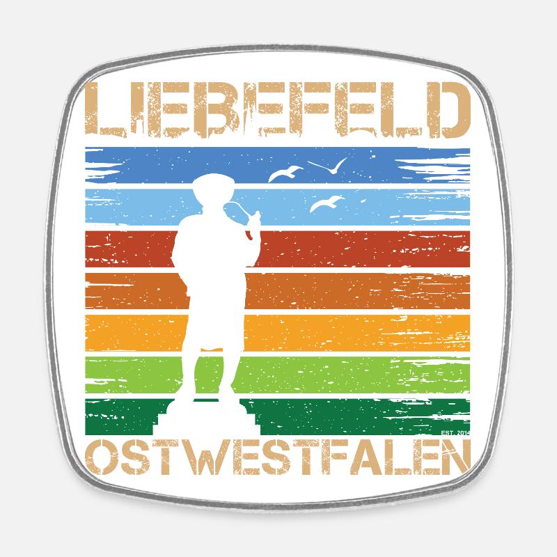 Liebefeld ❤ Leineweber - Viereckiger Kühlschrankmagnet - Weiß