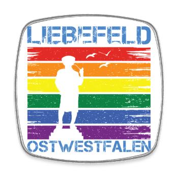 Liebefeld ❤ Leineweber PRIDE - Magnet carré - blanc - Devant