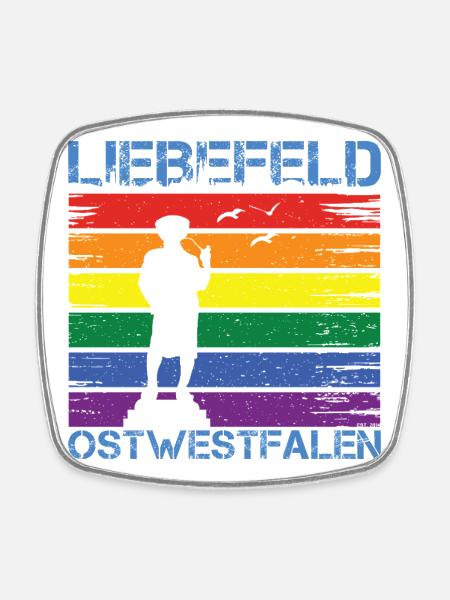 Liebefeld ❤ Leineweber PRIDE - Square fridge magnet - white