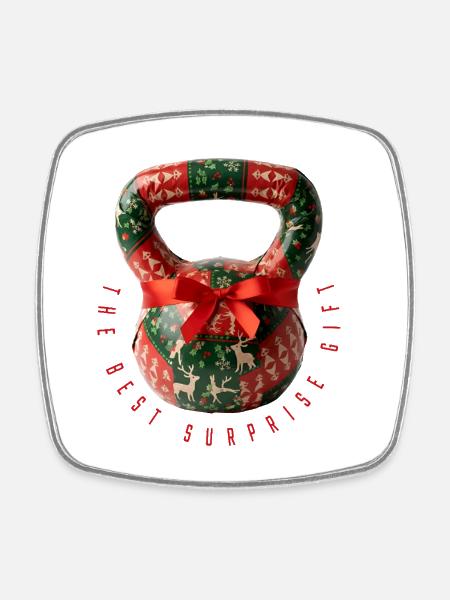 Kettlebell – Das beste Überraschungsgeschenk - Viereckiger Kühlschrankmagnet - Weiß