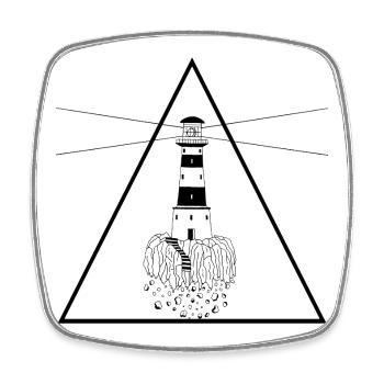 The black beacon that guides our lives - Square fridge magnet - white - Front