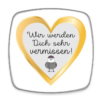 ABSCHIED MÖWE - Viereckiger Kühlschrankmagnet - Weiß - Vorne