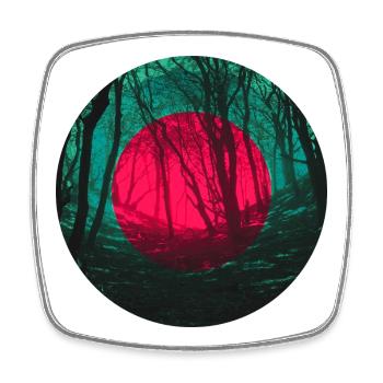 Éclipse de forêt - Magnet carré - blanc - Devant