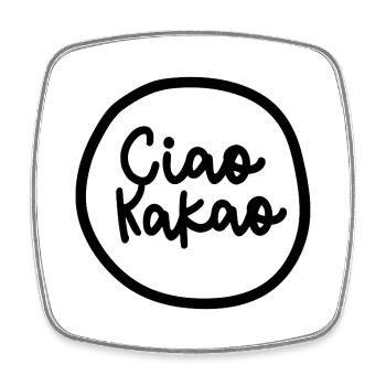 "Ciao Cocoa" - Square fridge magnet - white - Front