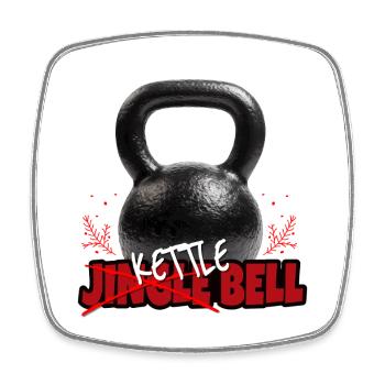 Jingle Bell - Kettlebell - Viereckiger Kühlschrankmagnet - Weiß - Vorne
