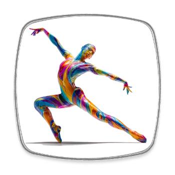 Color explosion dancers in flow - Square fridge magnet - white - Front